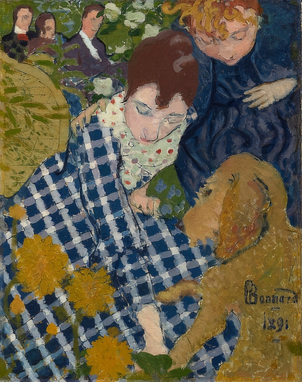 Kvinde med hund. 1891 af Pierre Bonnard