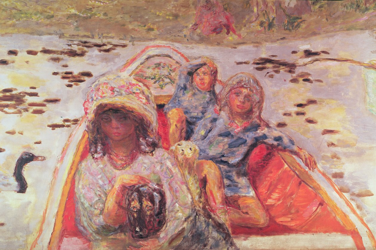 I båden, detalje af pigerne, ca. 1907 (olie på lærred) (detalje af 91687) af Pierre Bonnard