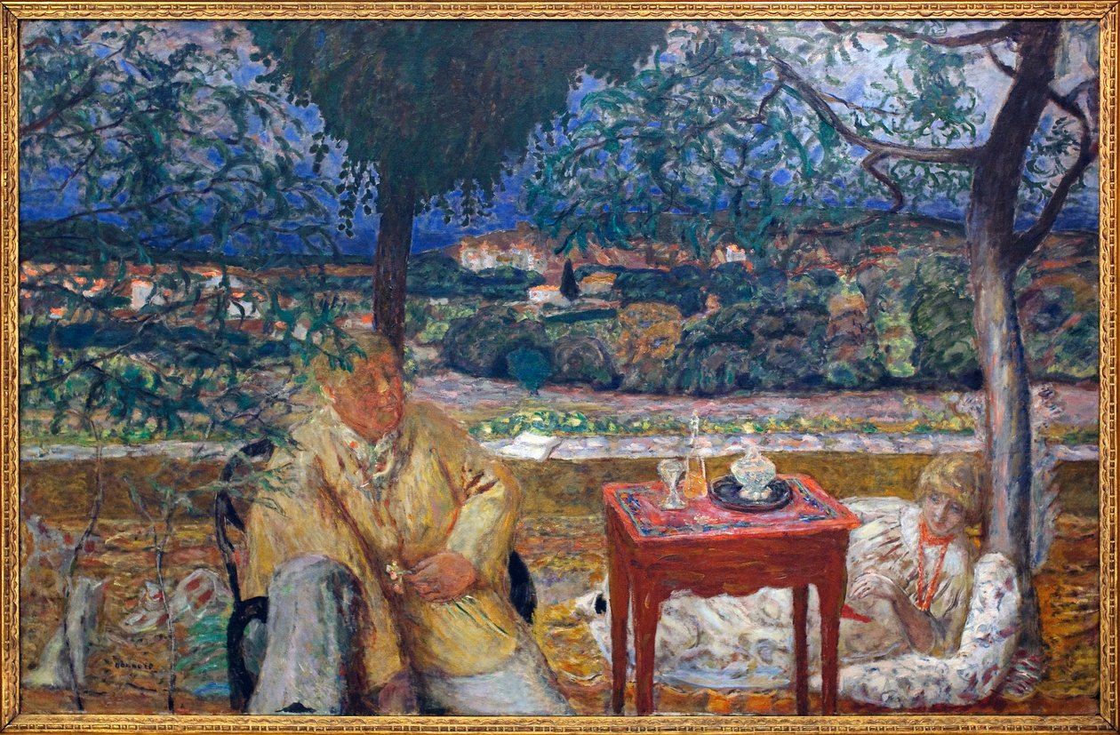 I haven (samtale i Provence). Med portrætter af Jozef Pankiewicz (1866-1940, polsk maler) og Marthe de Meligny (f. Maria Boursin) af Pierre Bonnard