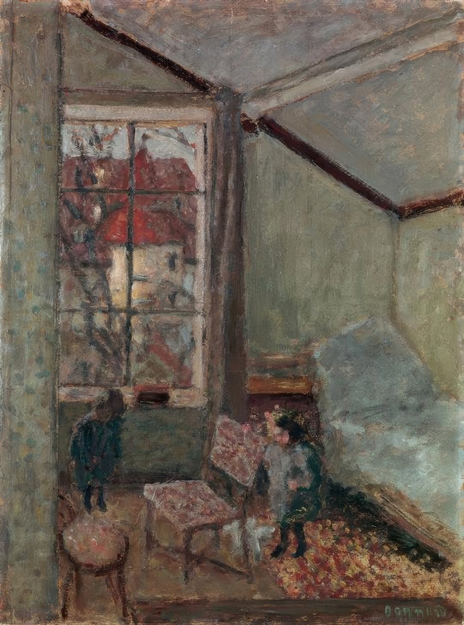 Værkstedsinteriør med to børn af Pierre Bonnard
