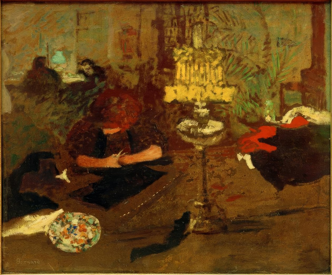 Ung kvinde med en lampe / Figur med en lampe af Pierre Bonnard