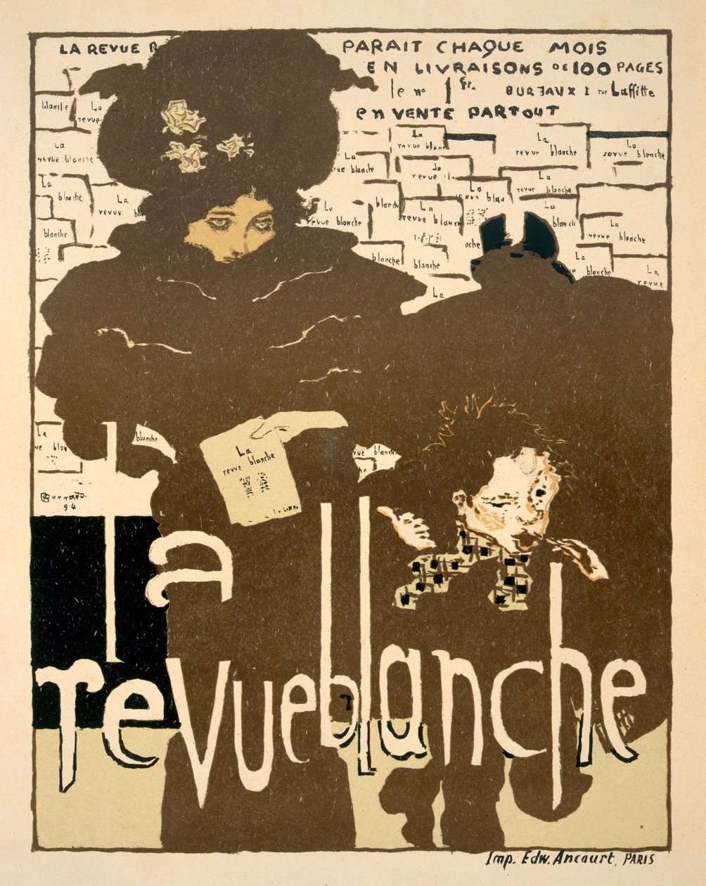La Revue Blanche, plakat, der reklamerer for det første nummer af det berømte månedsblad, 1894 af Pierre Bonnard