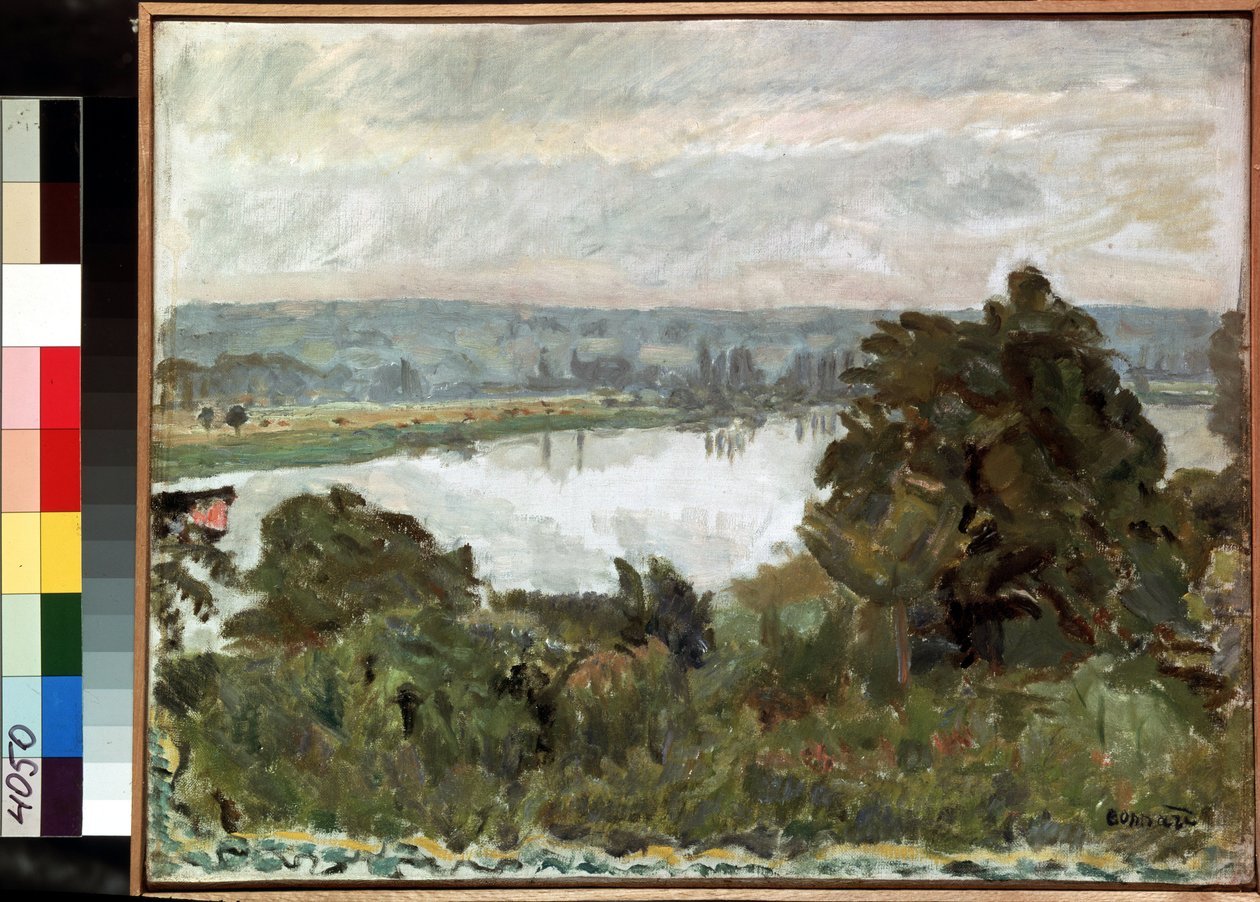 ""Seinen nær Vernon"" (Seinen nær Vernon) Maleri af Pierre Bonnard (1867-1947) 1911 Dim. 41x52 cm Eremitagemuseet, Sankt Petersborg (Saint-Petersburg) af Pierre Bonnard