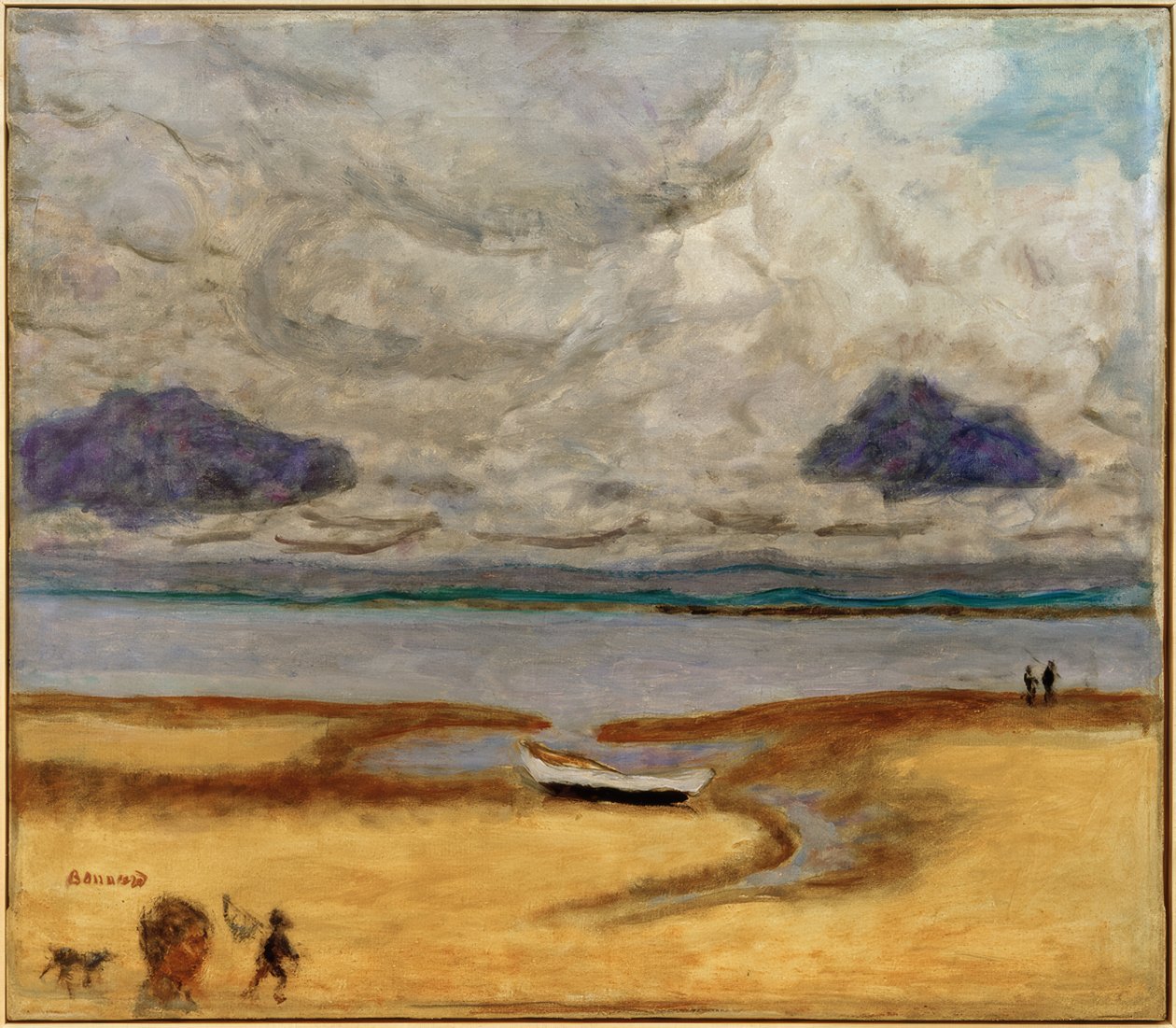 Stranden ved lavvande (lavvande i Arcachon) af Pierre Bonnard