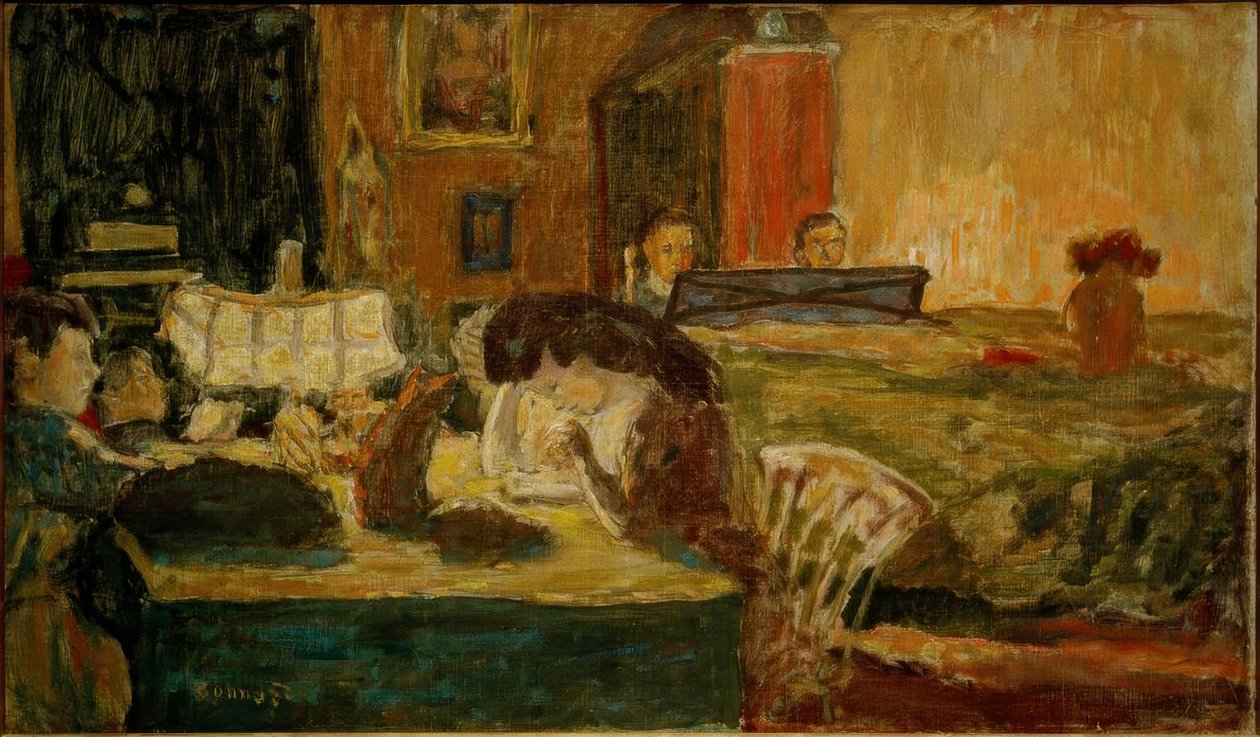 Aftenen i stuen (Famille Terrasse) af Pierre Bonnard