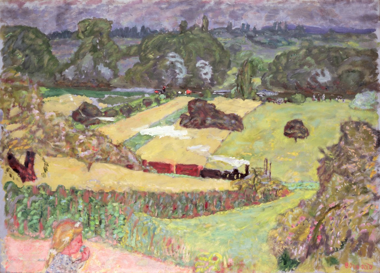 Landskab med godstog, 1909 af Pierre Bonnard