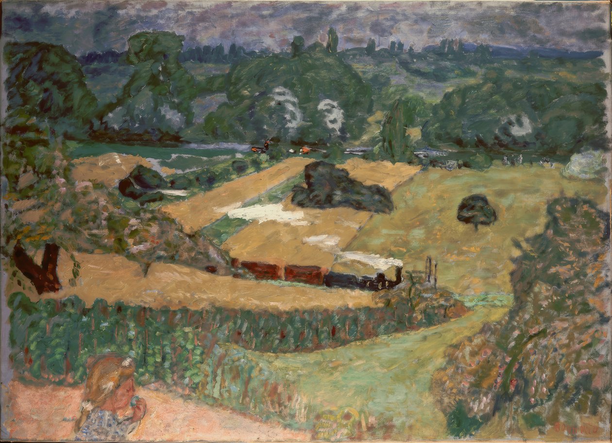 Landskab med et godstog af Pierre Bonnard