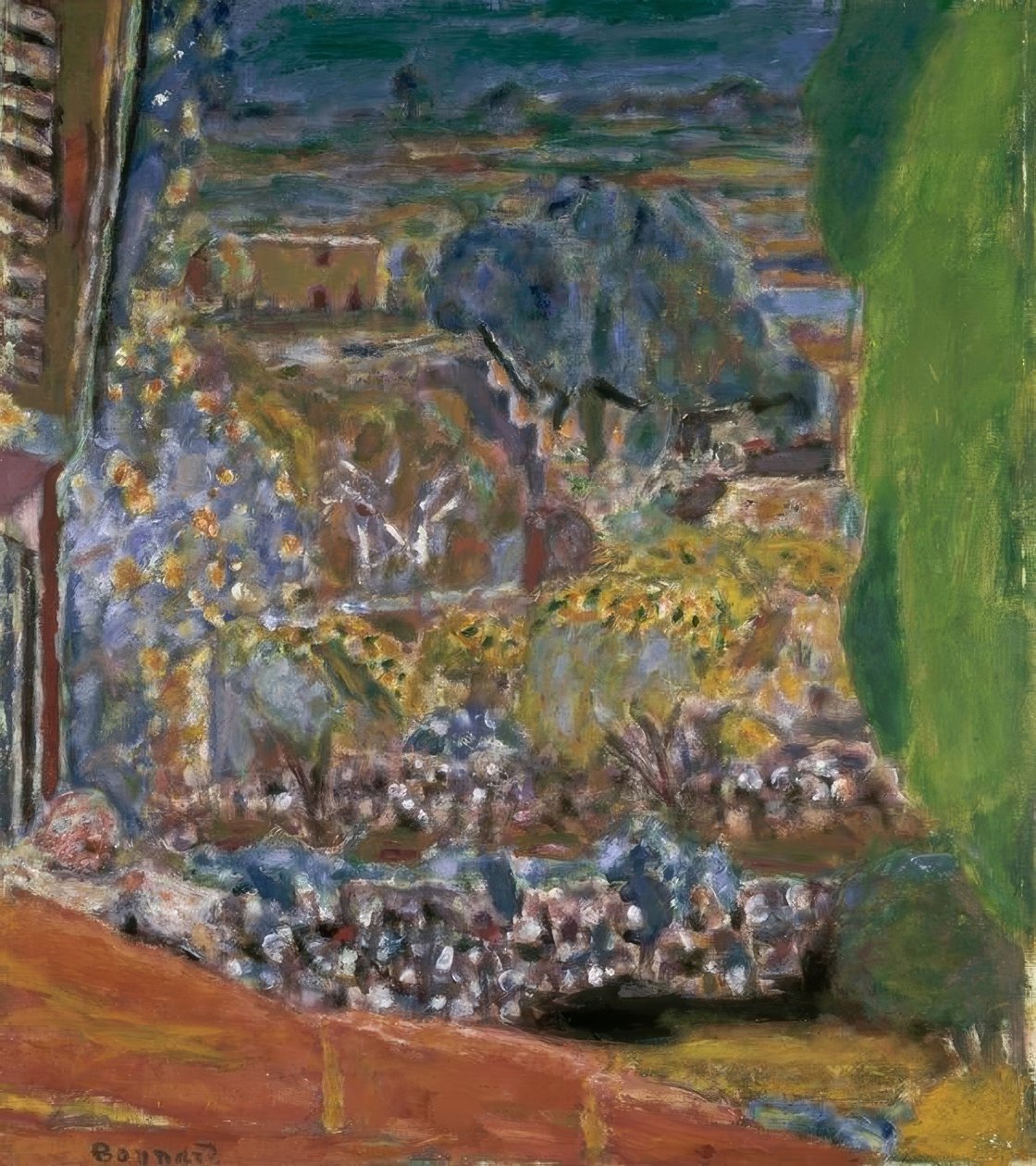 Landskab med røde tage af Pierre Bonnard