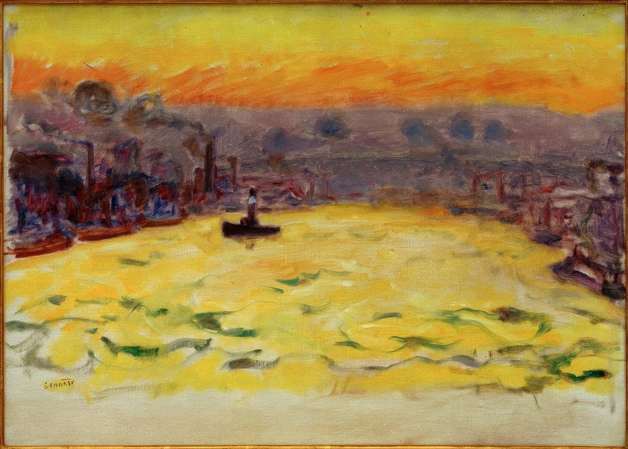 Havnen, solnedgang af Pierre Bonnard