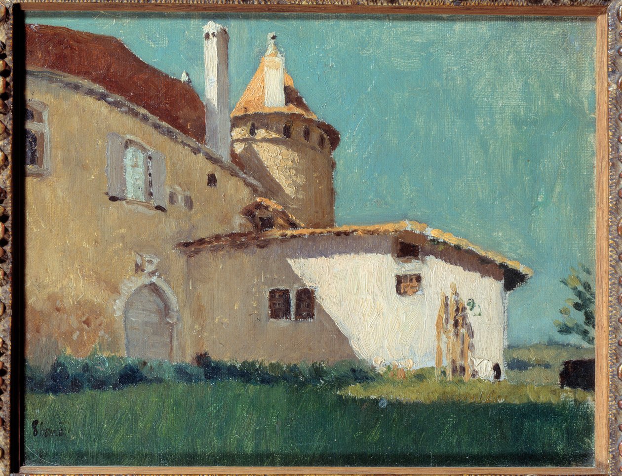 Chateau de Virieu eller Maison à la Tourelle-maleriet af Pierre Bonnard (1867-1947) 1888 Søn. 0,19x0,29 m Privat samling af Pierre Bonnard