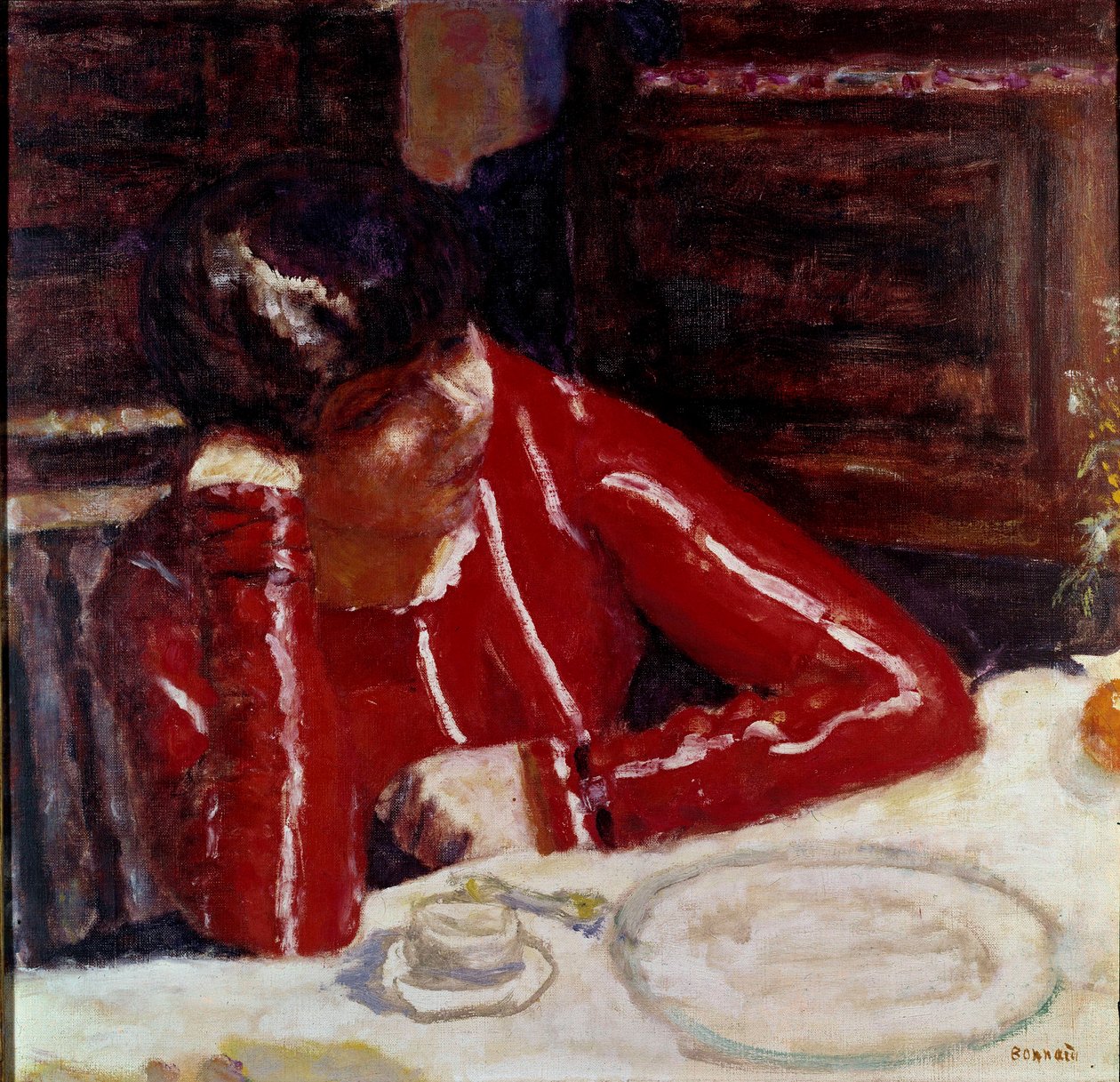 Den røde overdel Maleri af Pierre Bonnard (1867-1947) 1925 Paris nationalmuseum for moderne kunst af Pierre Bonnard