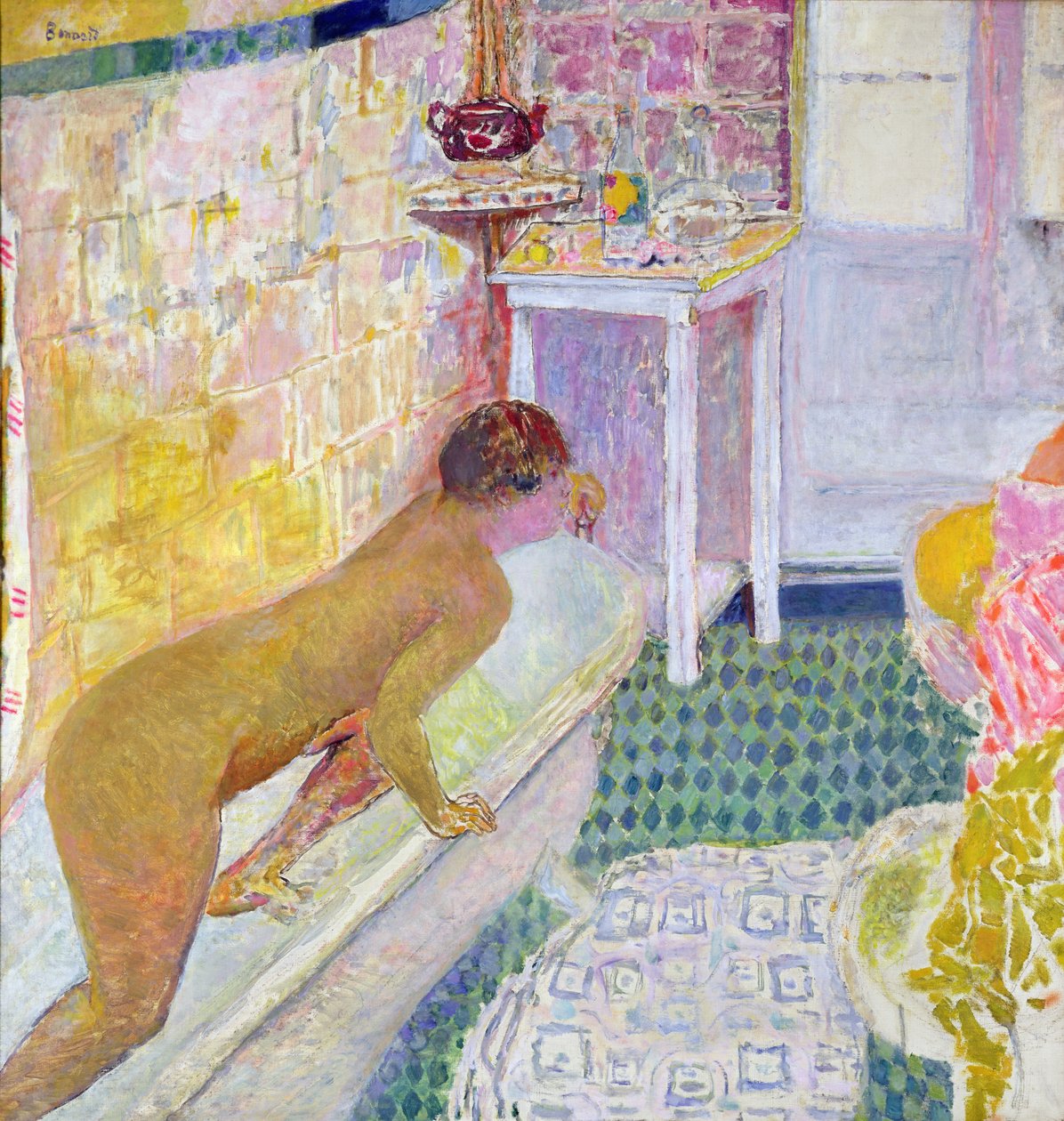 Forlader badet, ca. 1926-30 af Pierre Bonnard