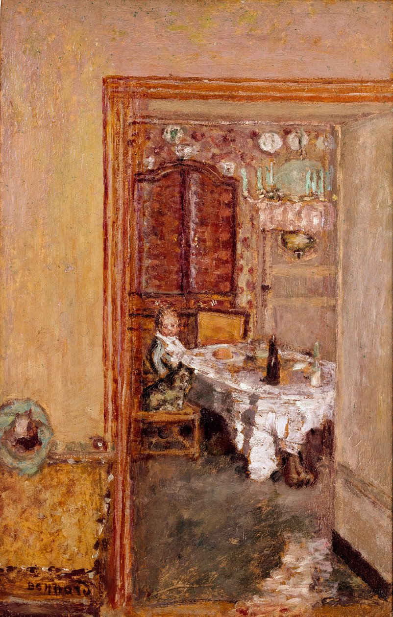 Lille dreng i spisestuen. Maleri af Pierre Bonnard (1867-1947) 1898 Engelsk privat samling af Pierre Bonnard