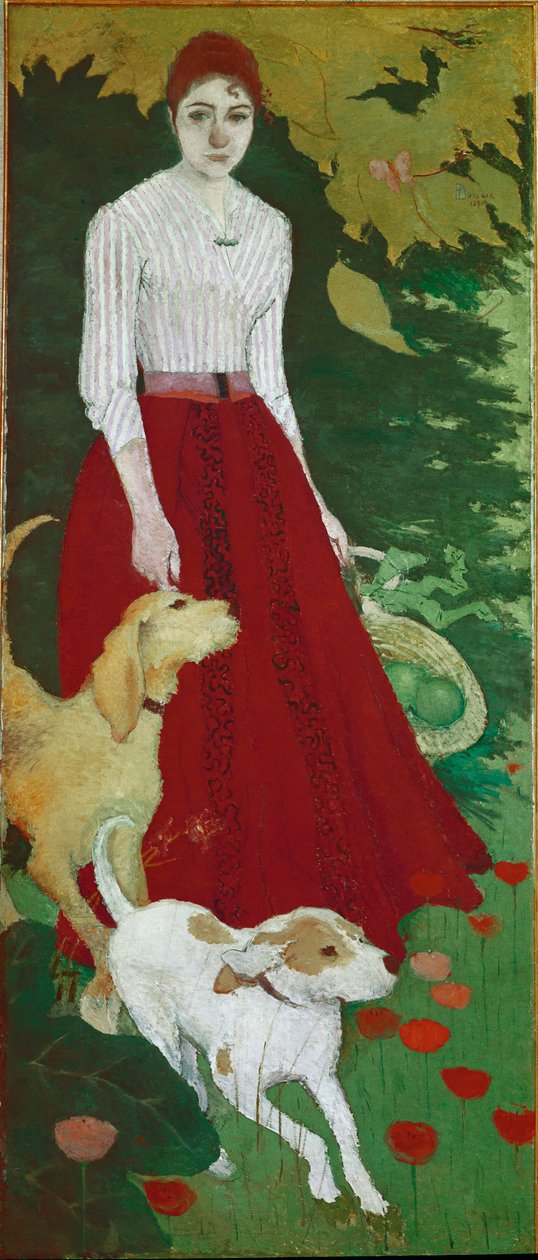 Frøken Andree Bonnard og hendes hunde (olie på lærred af Pierre Bonnard