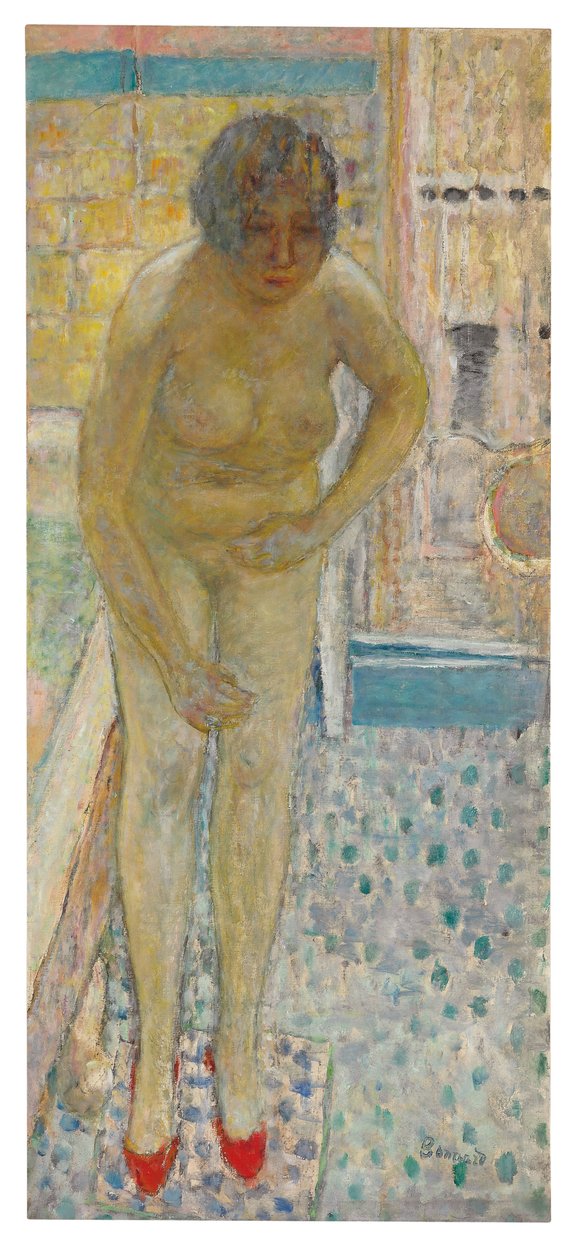 Nøgen med røde hjemmesko, ca. 1932 (olie på lærred) af Pierre Bonnard