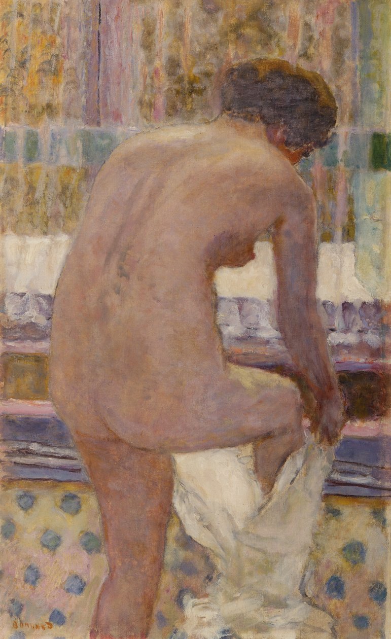 Nøgen dressing af Pierre Bonnard