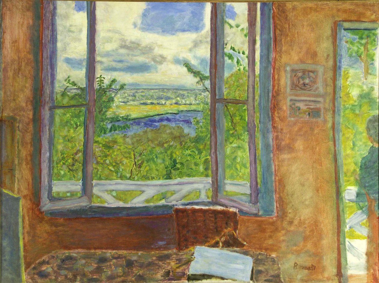 Åbent vindue mod Seinen Vernon, ca. 1911. af Pierre Bonnard
