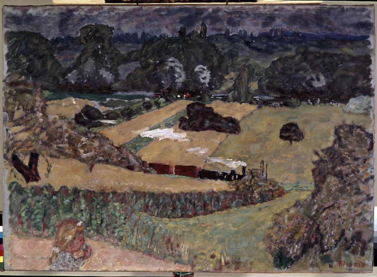 Landskab med godstog. Maleri af Pierre Bonnard (1867-1947) af Pierre Bonnard
