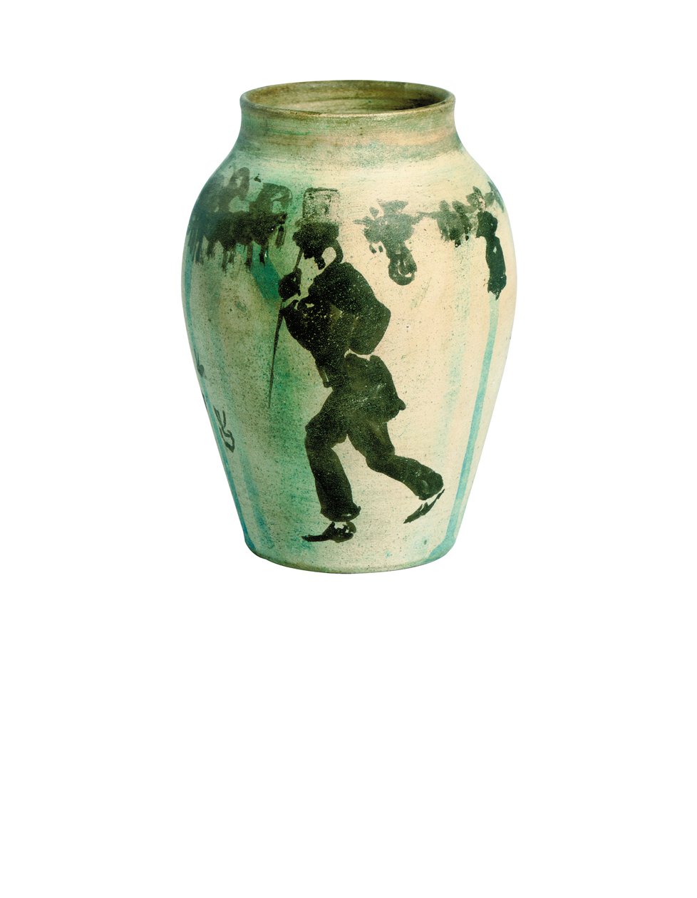 Lille vase: gadebillede, ca. 1894-95 (Indien blæk på uglaseret malet porcelæns balustervase) af Pierre Bonnard