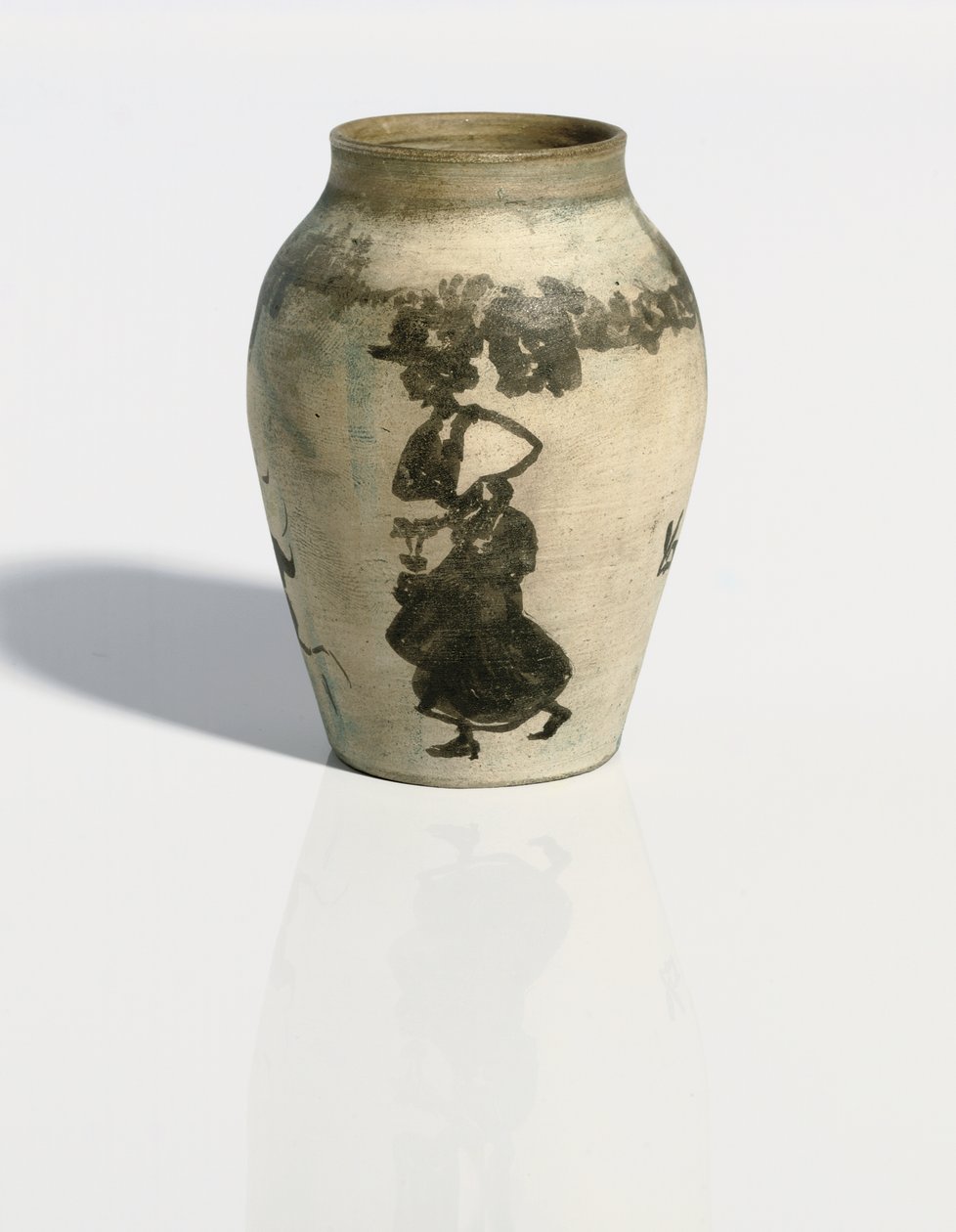 Lille vase: gadebillede, ca. 1894-95 (Indien blæk på uglaseret malet porcelæns balustervase) af Pierre Bonnard