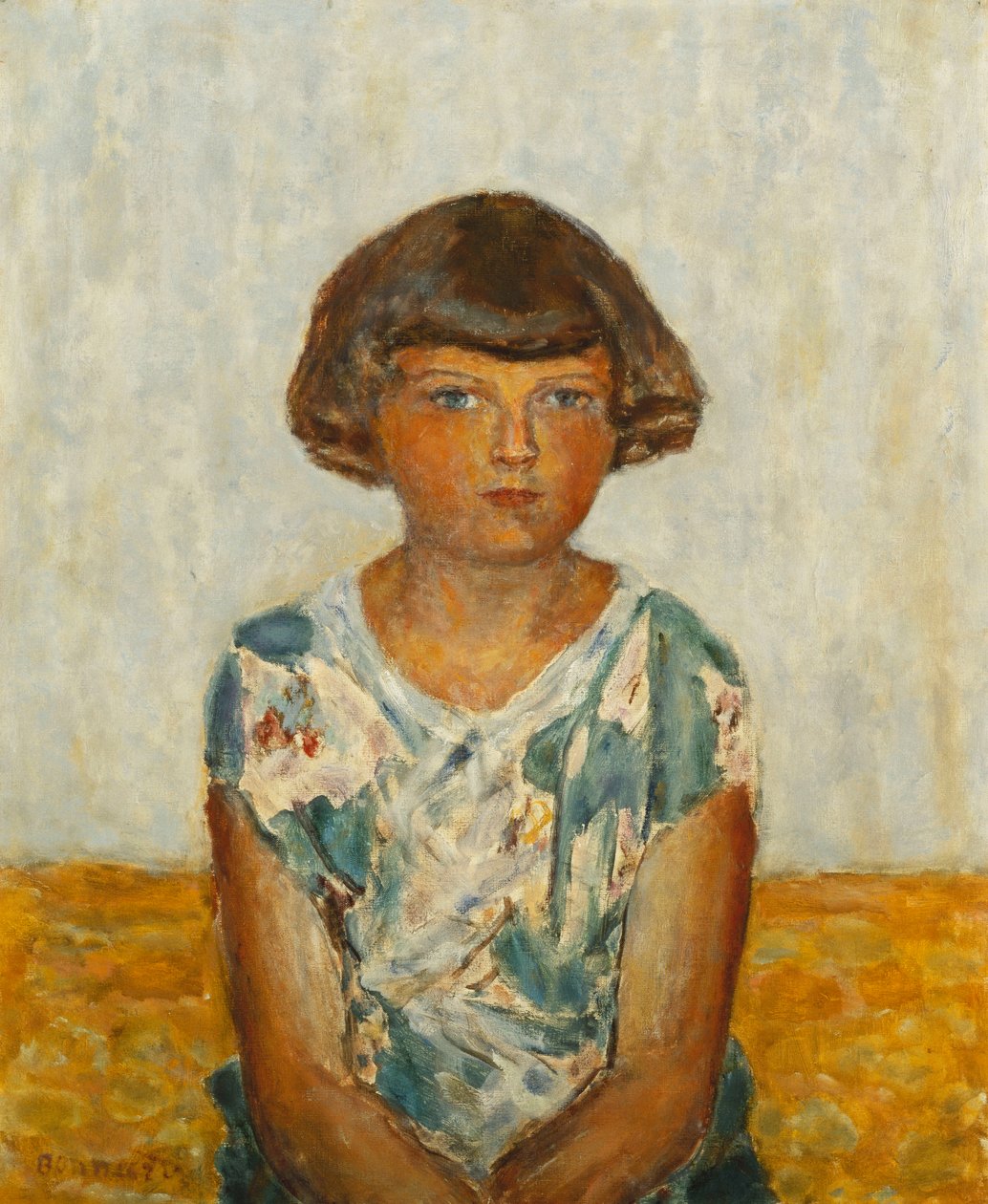 Portræt af en ung pige; Portræt af en ung pige, ca. 1924 (olie på lærred) af Pierre Bonnard