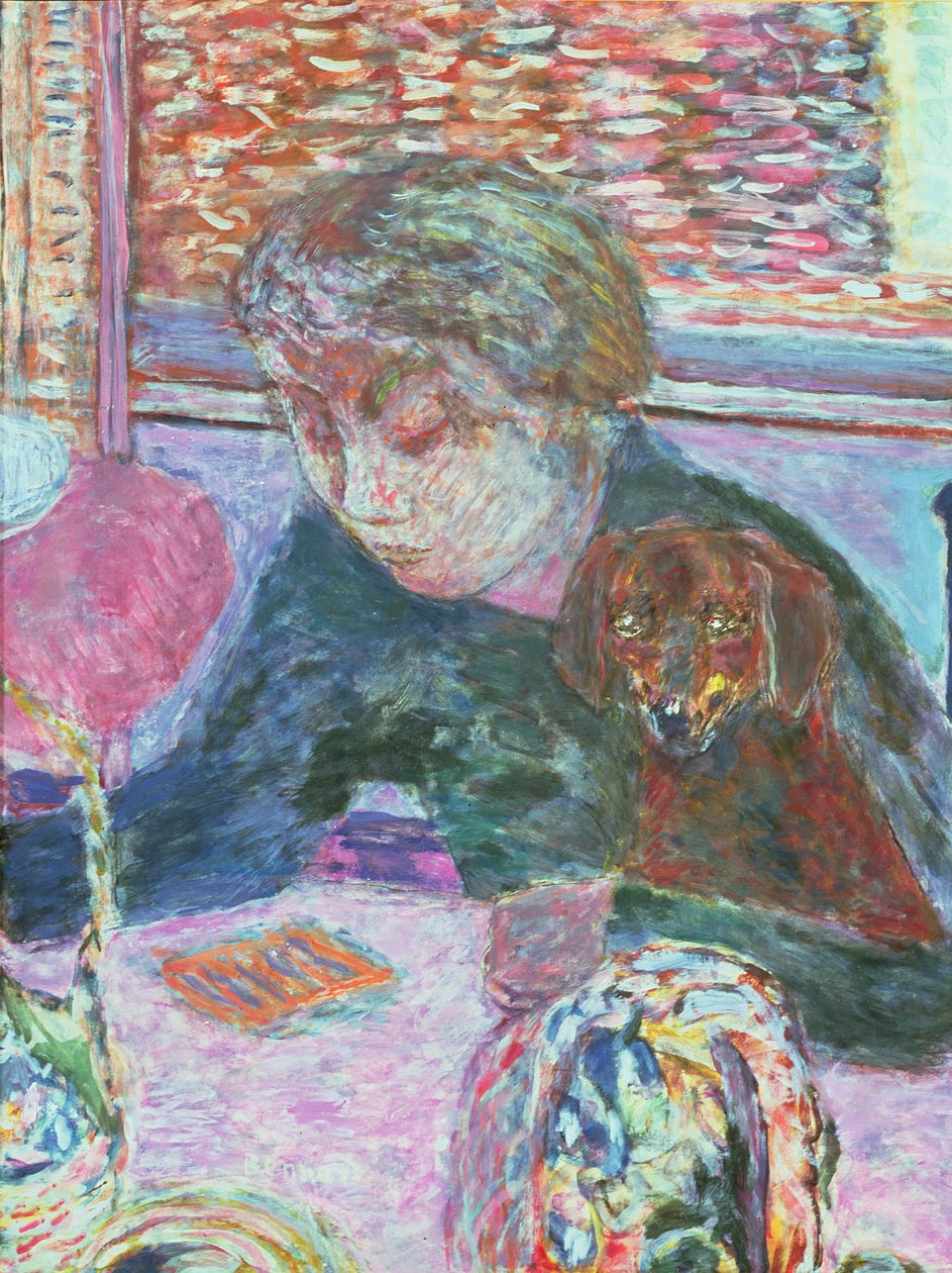 Portræt med en hund, 1940 af Pierre Bonnard