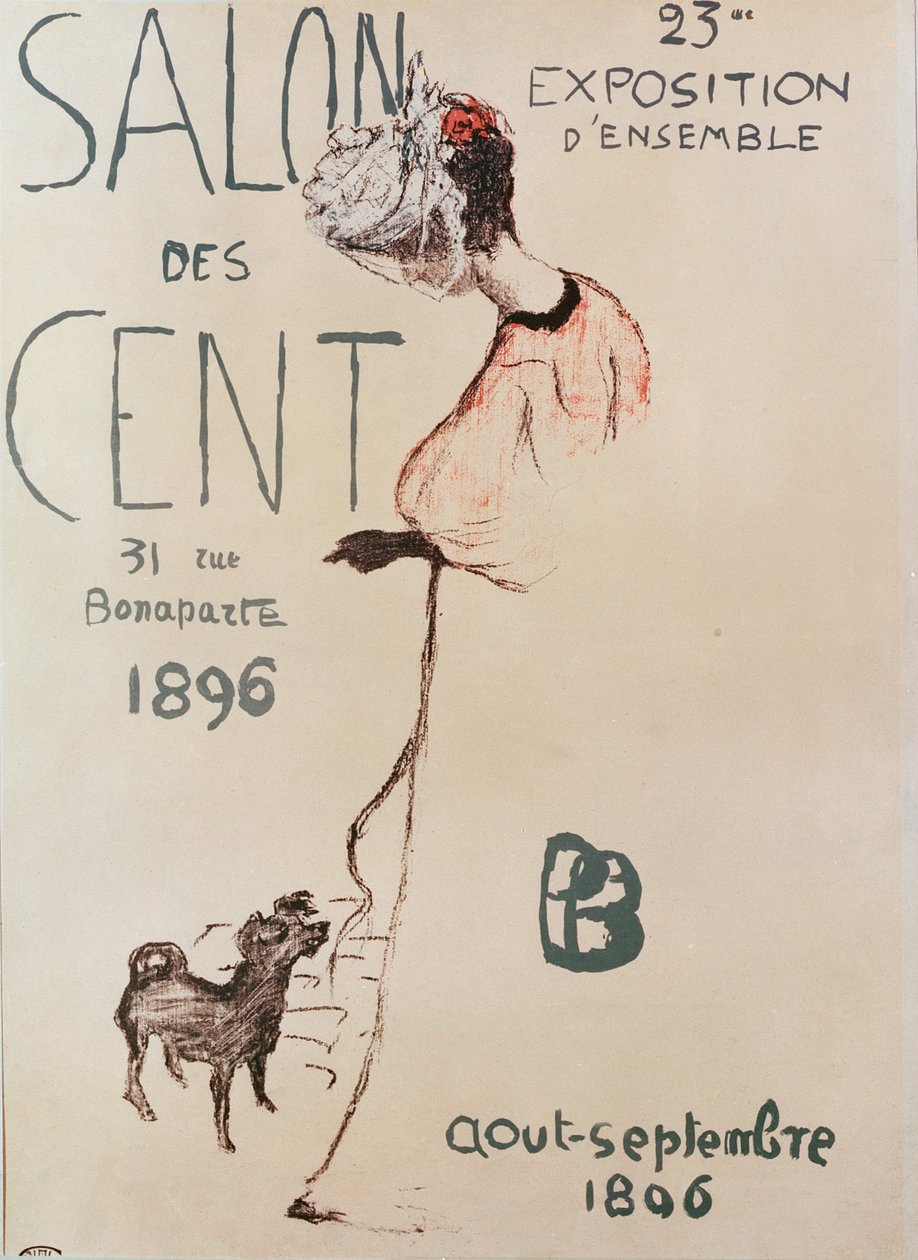 Plakat, der reklamerer for den 23. udstilling af Salon des Cent, 1896 af Pierre Bonnard