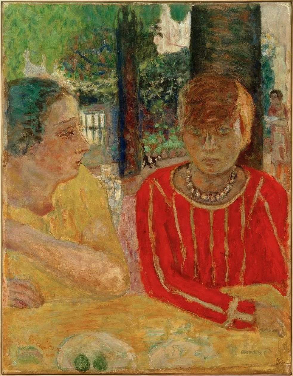 Dronning Natanson og Marthe Bonnard i rød overdel af Pierre Bonnard