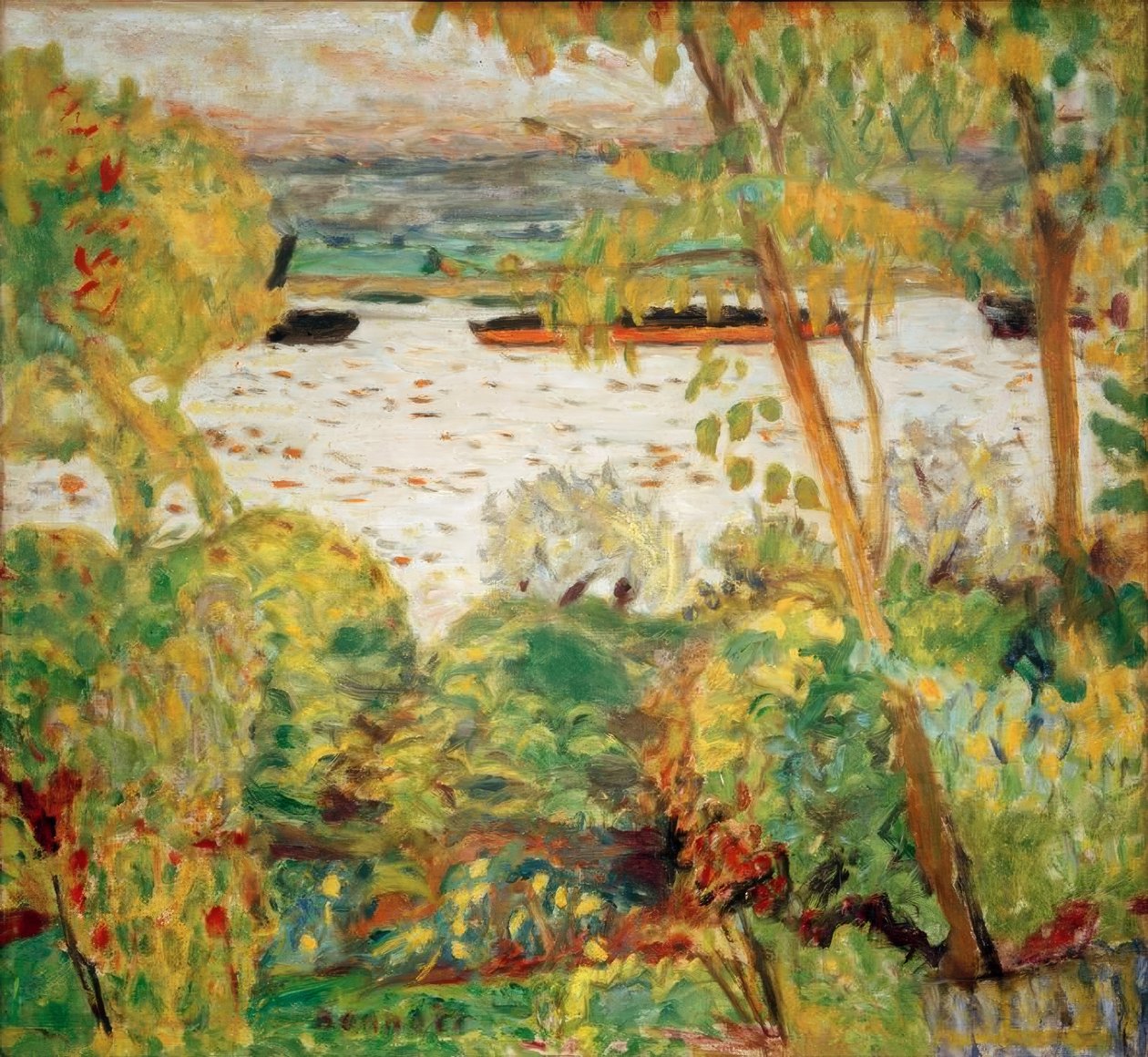 Slæbebåd i Vernon af Pierre Bonnard