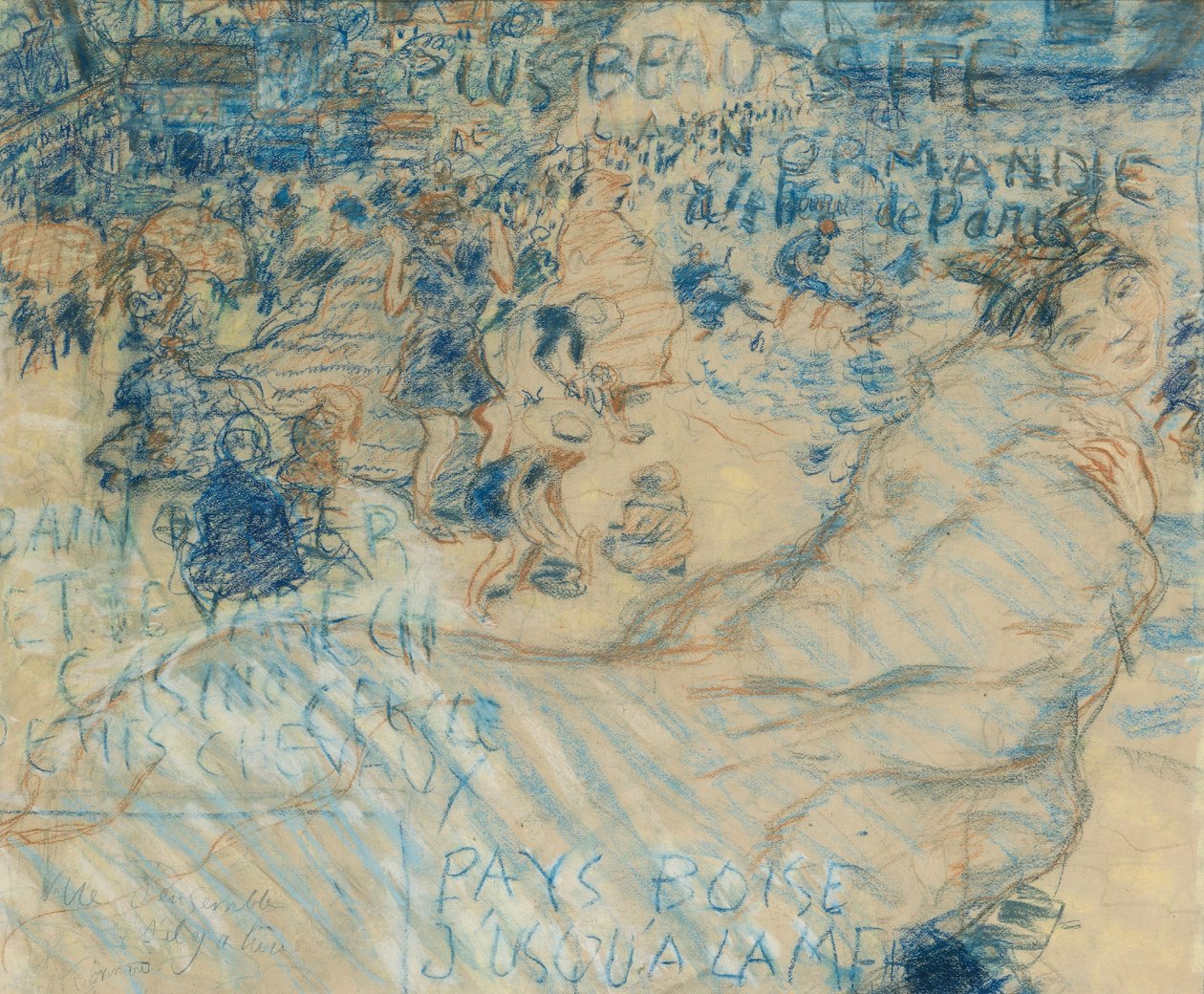 Badeby i Normandiet, ca. 1897-98 (pastel på karton) af Pierre Bonnard