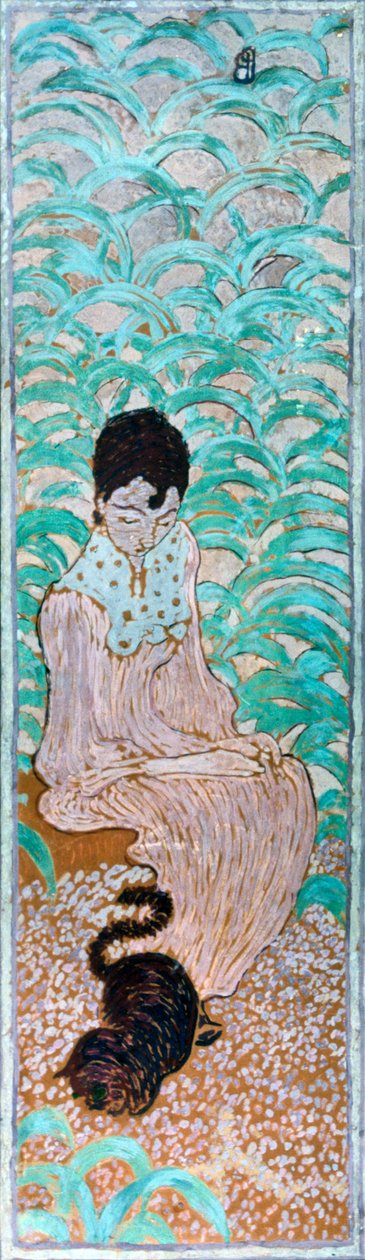 Siddende kvinde med en kat, 1891. af Pierre Bonnard