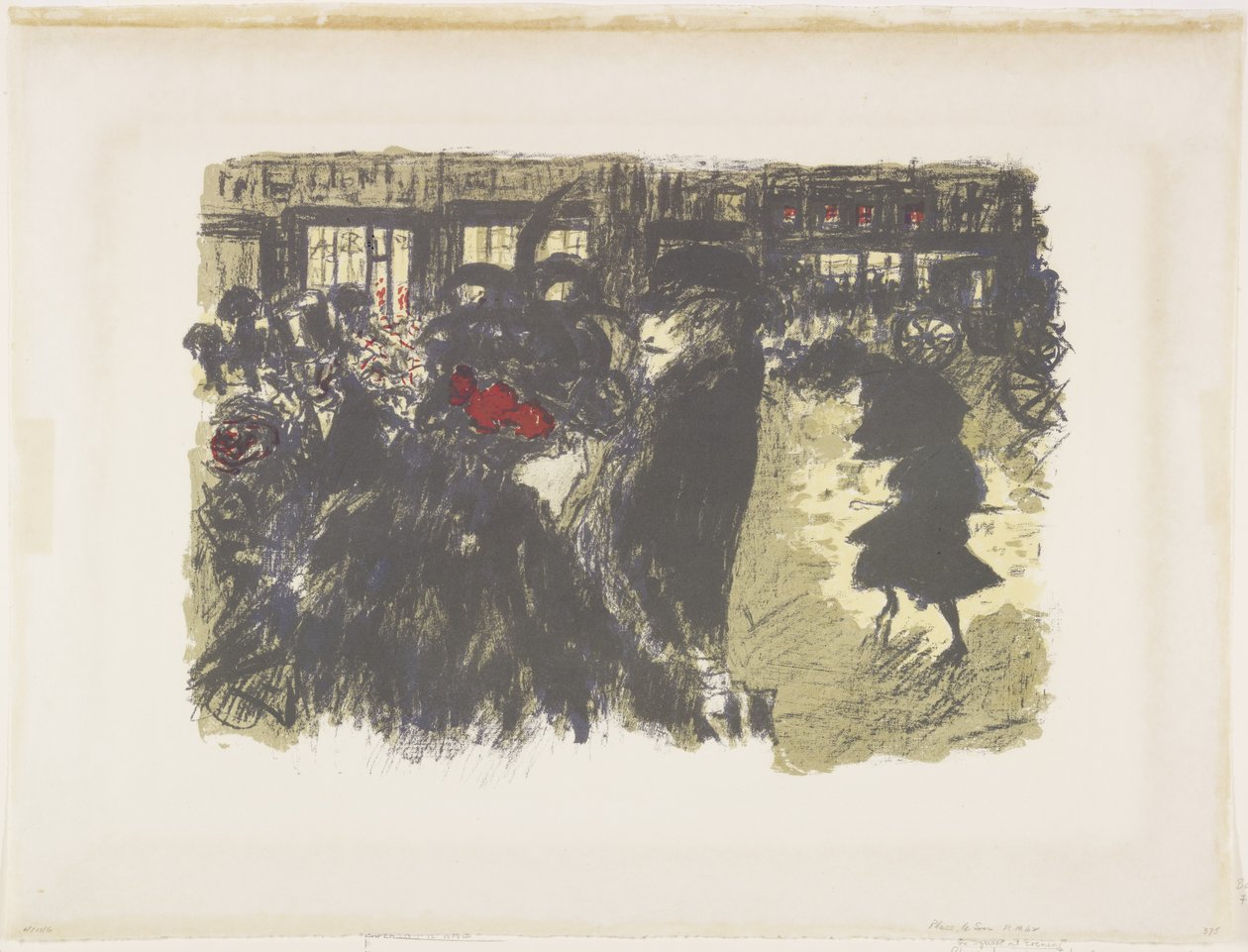 Plads om natten af Pierre Bonnard