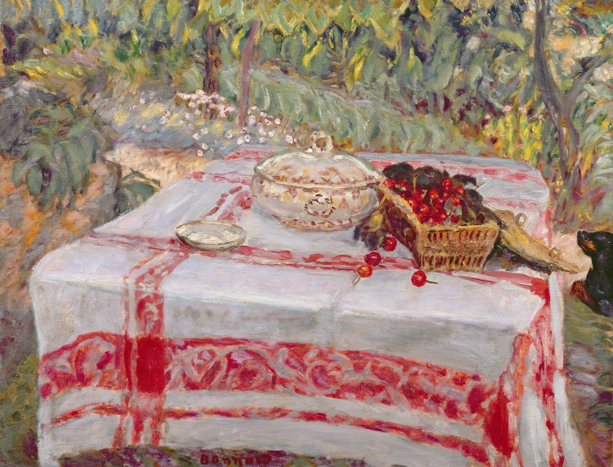 Stilleben med en dug, ca. 1914 af Pierre Bonnard