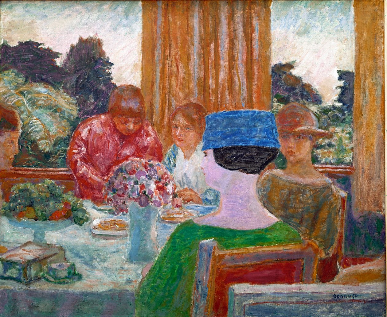 Den lille blå hat-maleri af Pierre Bonnard (1867-1947) 1917 Dim. 66x79 cm Paris, Winterthur, privat samling af Pierre Bonnard
