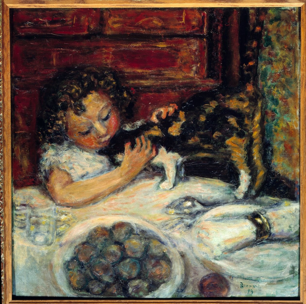 Den lille pige med katten af Pierre Bonnard