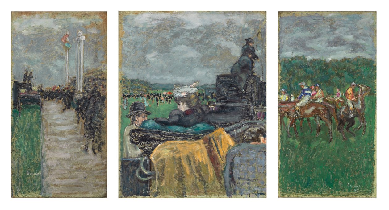 Løbene i Longchamp; Les Courses a Longchamp af Pierre Bonnard
