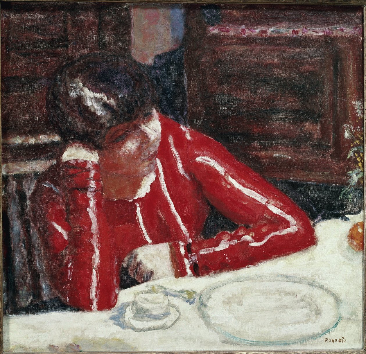 The Red Corsage (olie på lærred af Pierre Bonnard