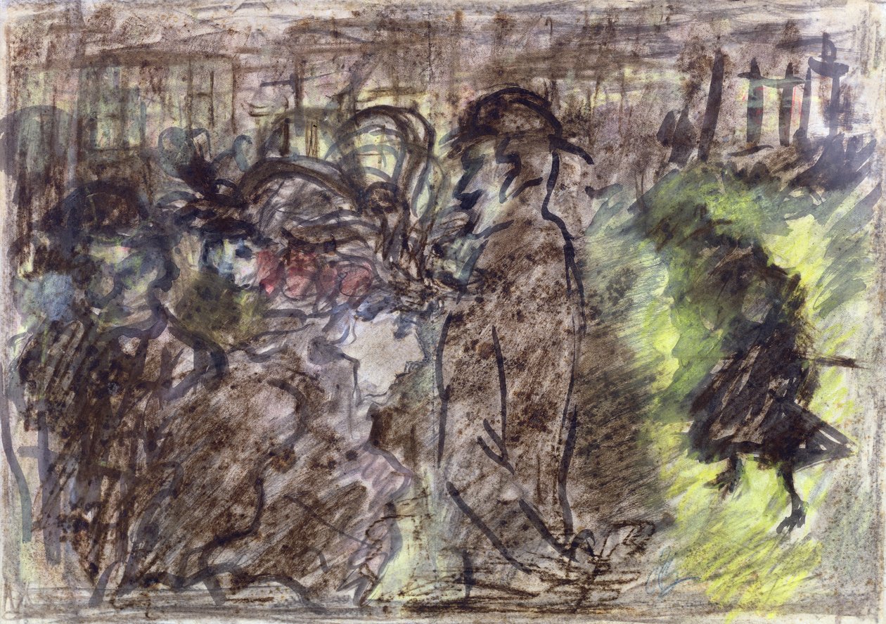 The Square, Evening, 1899 (pastel, wc & blæk på papir) af Pierre Bonnard