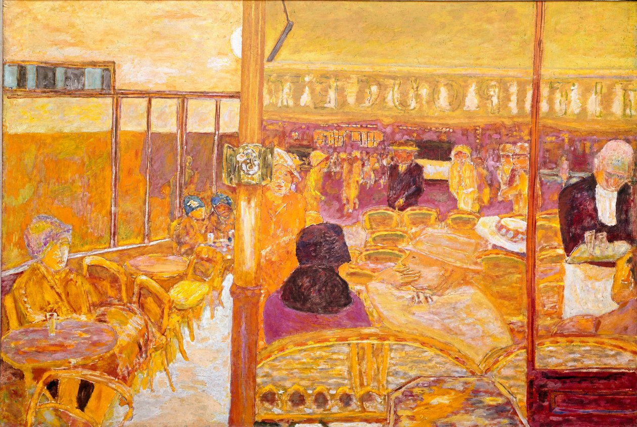 Dørvinduet Terrasse og kaffestue. Maleri af Pierre Bonnard (1867-1947) 1933 Collection privvee af Pierre Bonnard