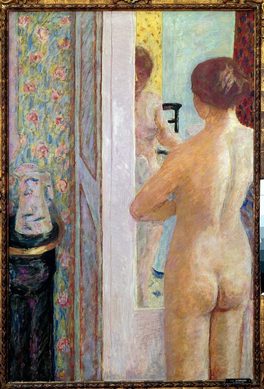 Toilettet Kvinde nøgen bagfra. Maleri af Pierre Bonnard (1867-1947) 1908 søn. 1,19 x 0,79 m. Paris, Musee d