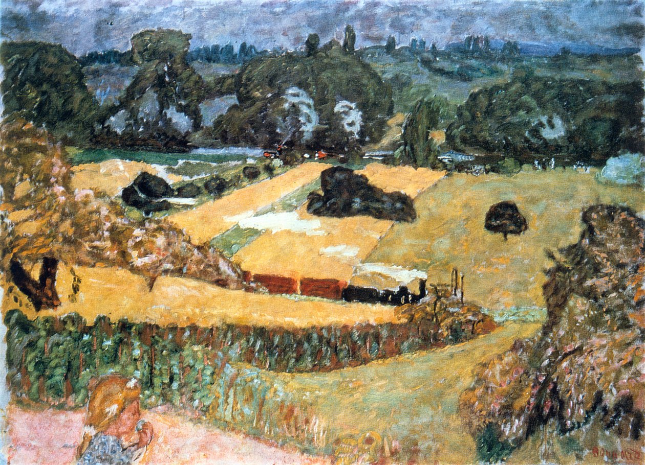 Tog og Bardes, Landskab med et godstog, 1909 af Pierre Bonnard