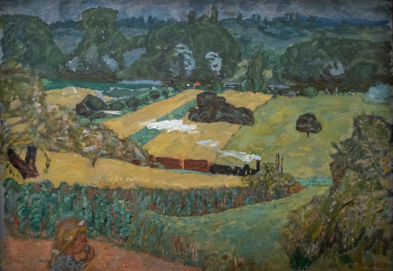 Tog og pramme, 1909 (Olie på lærred) af Pierre Bonnard