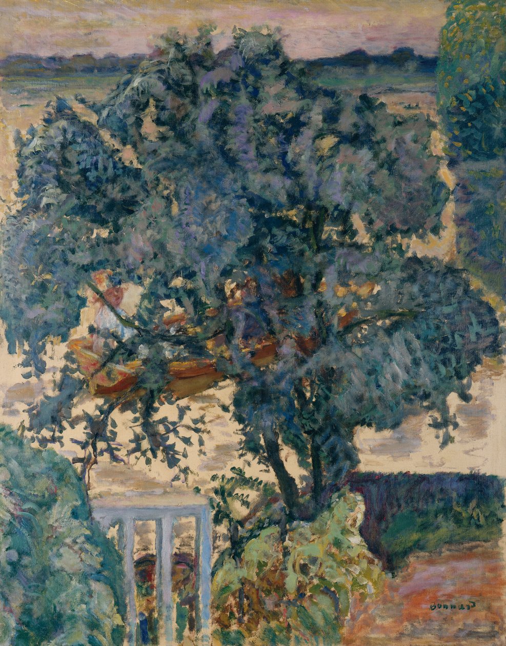 Træ ved floden af Pierre Bonnard
