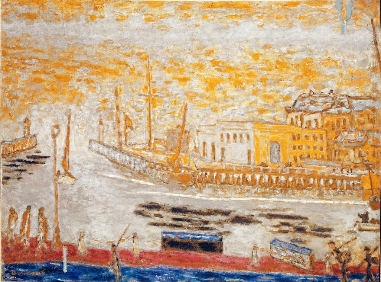 Trouville, der forlader havnen Maleri af Pierre Bonnard (1867-1947) 1938-1945 Mål 77x103 cm Paris, nationalmuseum for moderne kunst af Pierre Bonnard
