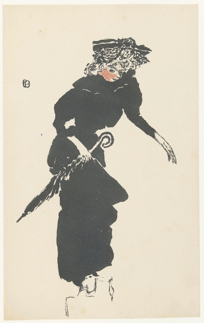 Kvinde med paraply Femme au paraply af Pierre Bonnard