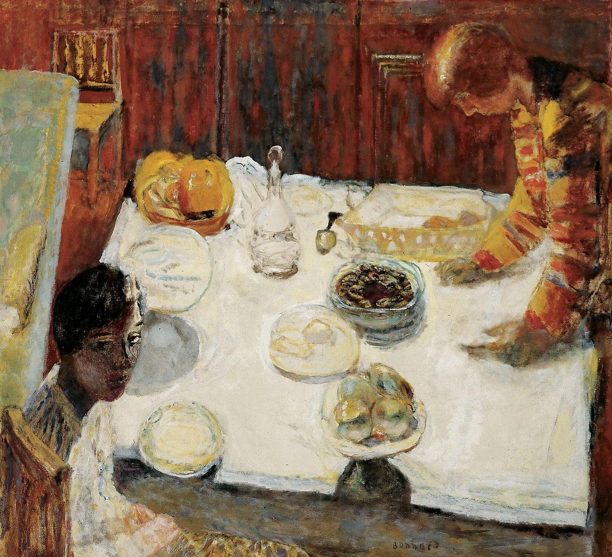 Hvid dug spisestue, 1925 af Pierre Bonnard