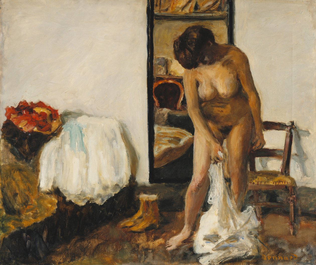 Kvinde afklædning; Kone afklædning af Pierre Bonnard