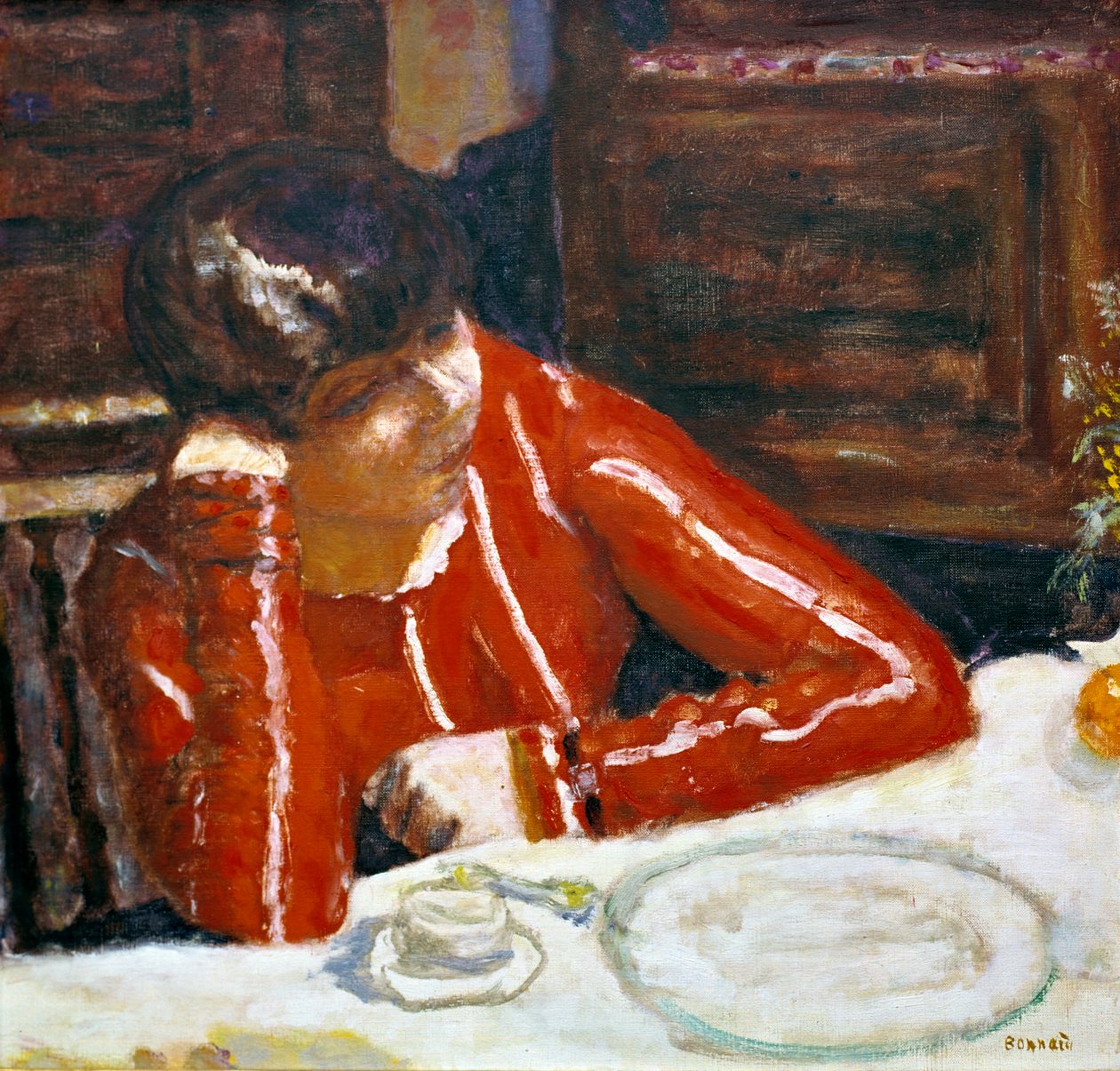 Kvinde i rød top, c1920 af Pierre Bonnard