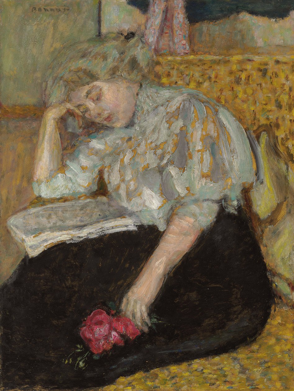 Woman with Rose; Femme a la rose, 1908dani af Pierre Bonnard