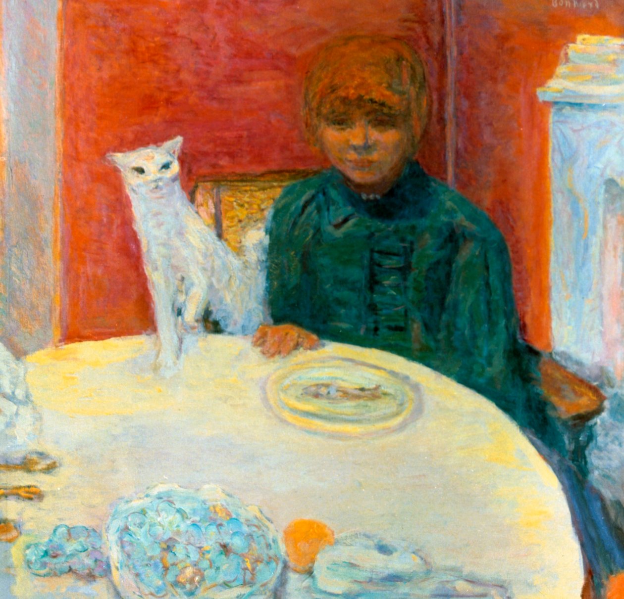 Kvinde med en kat, 1912 af Pierre Bonnard